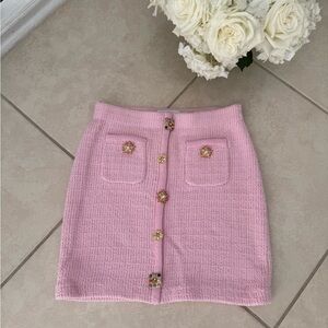 ON HOLD Self-Portrait candy pink knitted Mini Skirt